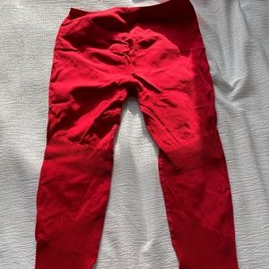 Red Fabletics Mesh Leggings